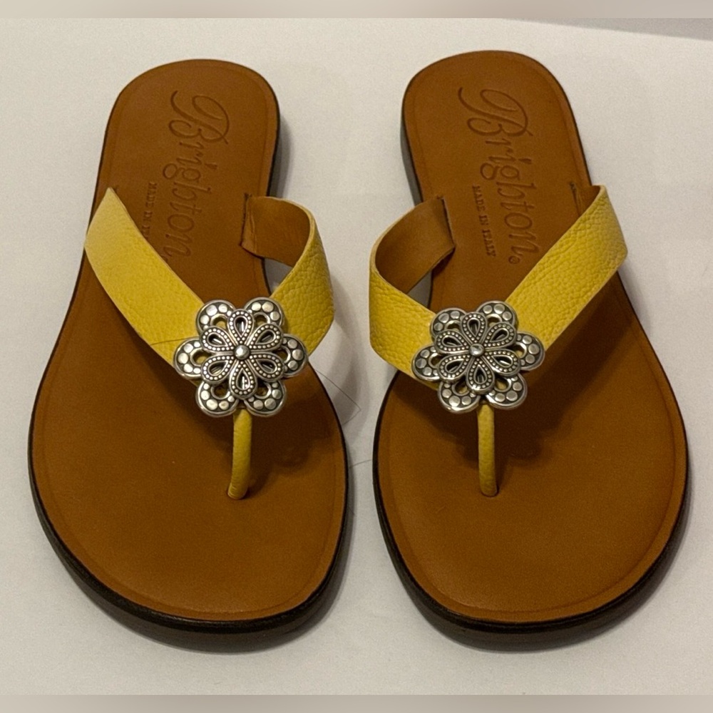 Brighton Aster 9.5M Sandals "Lemondrop" (yellow/lemon) Flower Design - NIB